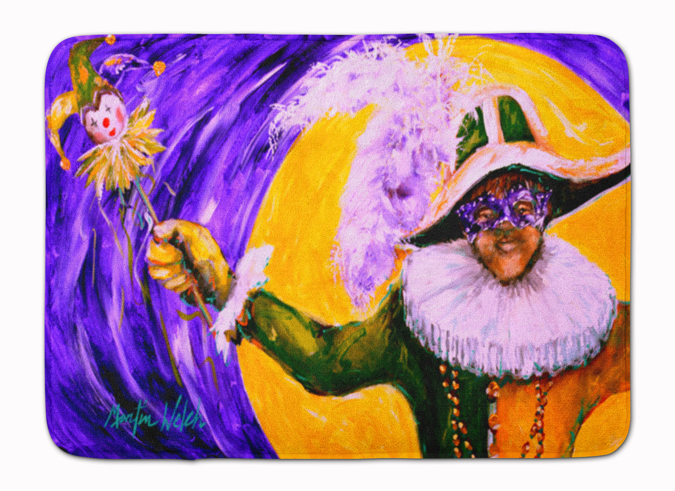 Mardi Gras Hey Mister Memory Foam Kitchen Mat Machine Washable Anti-Fatigue Cushion Comfort Bath or Kitchen Rug