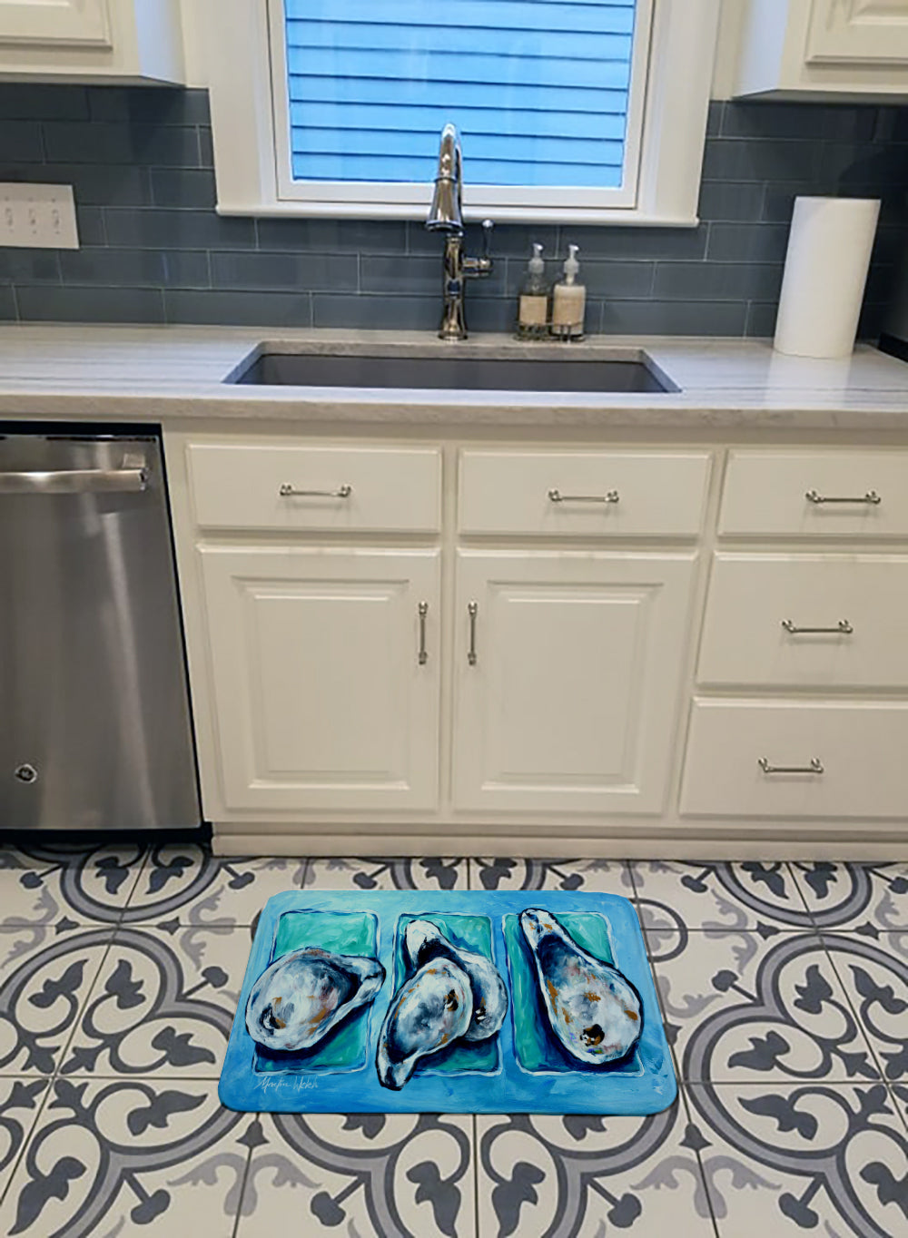 Oysters Oyster + Oyster = Oysters Memory Foam Kitchen Mat Machine Washable Anti-Fatigue Cushion Comfort Bath or Kitchen Rug