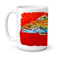 Fish - Red Fish Red Head Ceramic Coffee Mug 15 oz Decorative Large C Handle Mug Cup for Tea, Cocoa Hot Chocolate