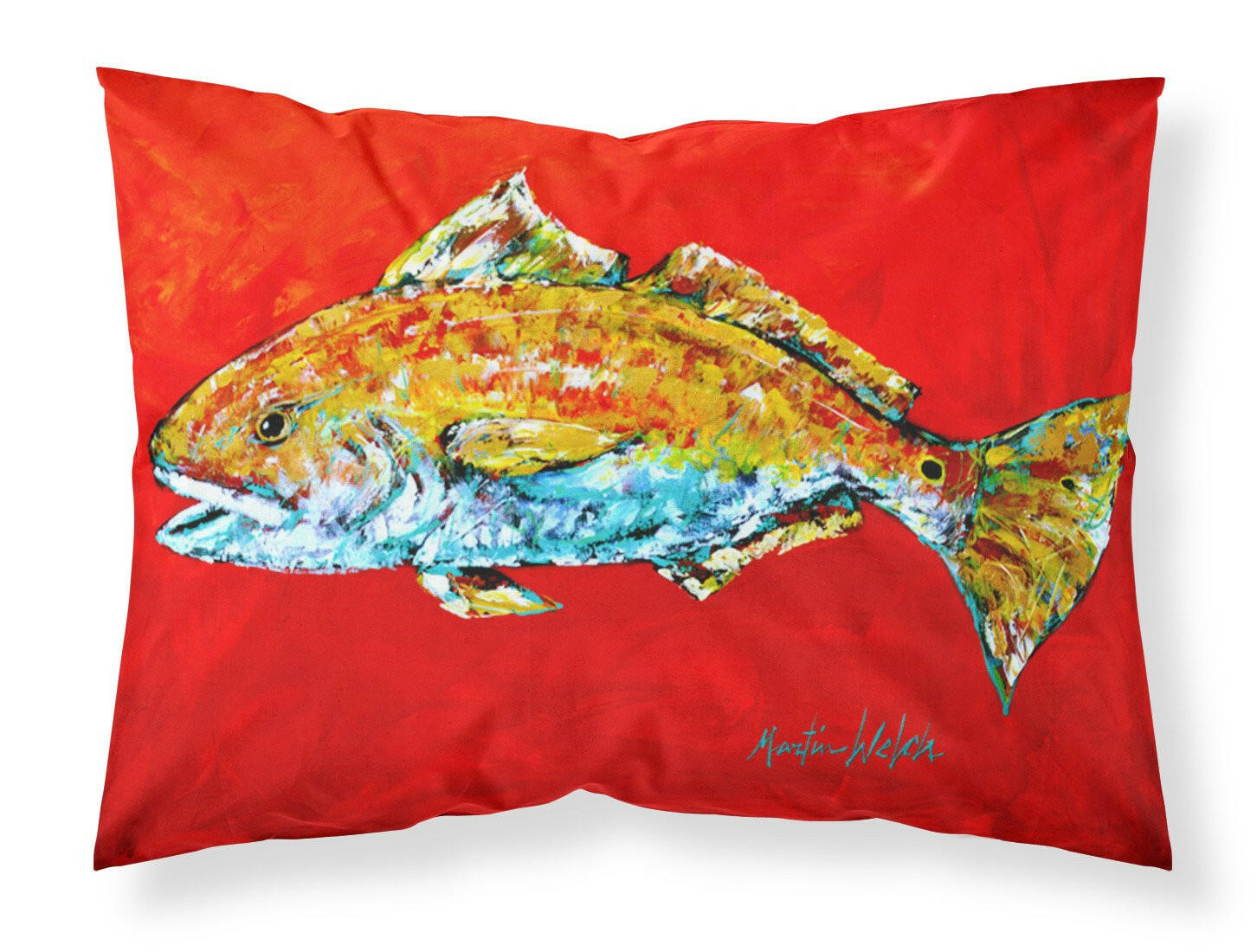 Fish - Red Fish Red Head Standard Pillowcase Lightweight Super Soft Easy Care Decorative Artwork Pillowcase, Standard