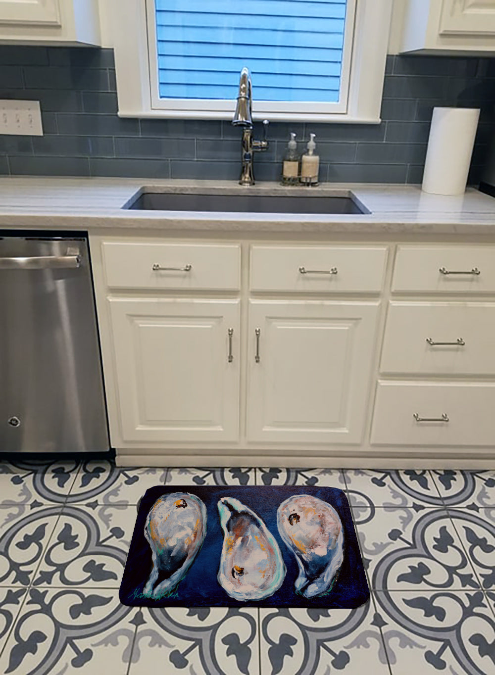 Oysters Give Me More Memory Foam Kitchen Mat Machine Washable Anti-Fatigue Cushion Comfort Bath or Kitchen Rug