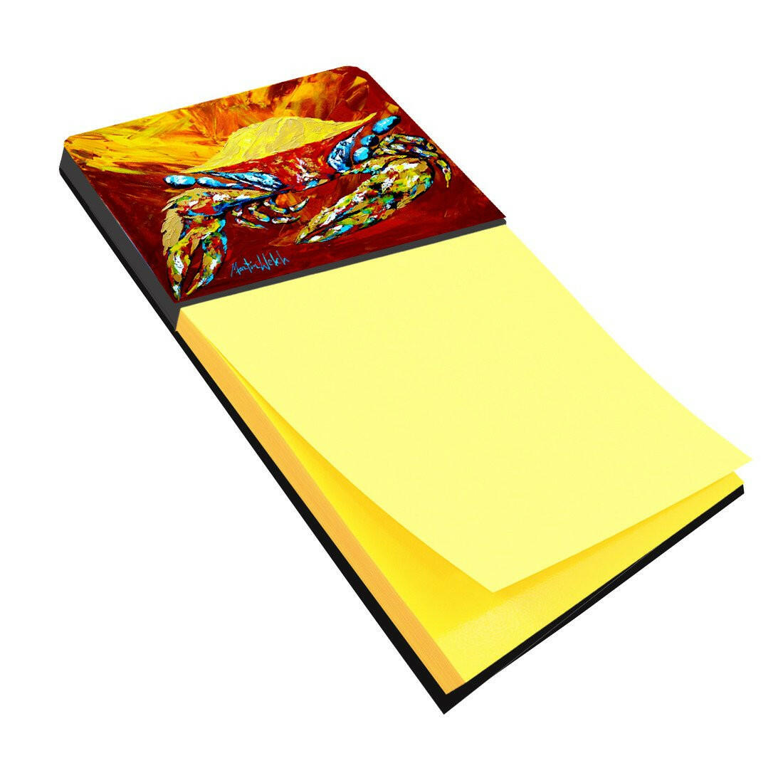 Crab Buster Brown Watercolor Sticky Note Holder Refillable Dispenser Desk Accessory 3x3 Pad Gift