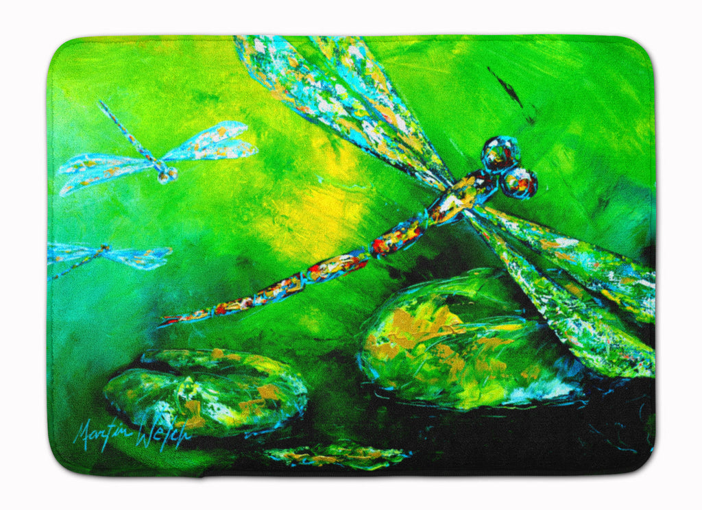 Dragonfly Summer Flies Memory Foam Kitchen Mat Machine Washable Anti-Fatigue Cushion Comfort Bath or Kitchen Rug