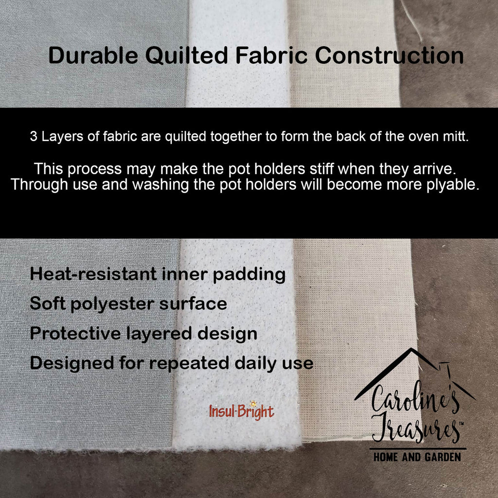 Crab Blue on Red, Sr Pot Holder Set of 2 Heat Resistant Quilted Hot Pads 7.5 x 7.5 Inch, Insulated Kitchen Trivets for Cooking & Baking