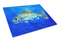 Fish Headed Downstream Cutting Board Tempered Glass Kitchen Cutting Surface, Heat Resistant Chopping, Non-Slip Feet, Food Prep & Serving