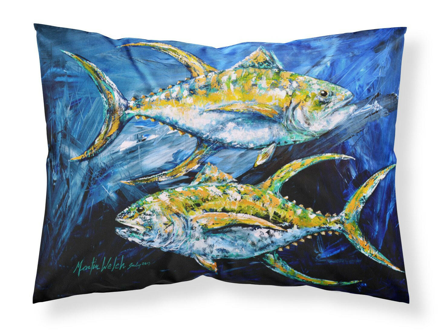 Fish - Tuna Tuna Blue Standard Pillowcase Lightweight Super Soft Easy Care Decorative Artwork Pillowcase, Standard