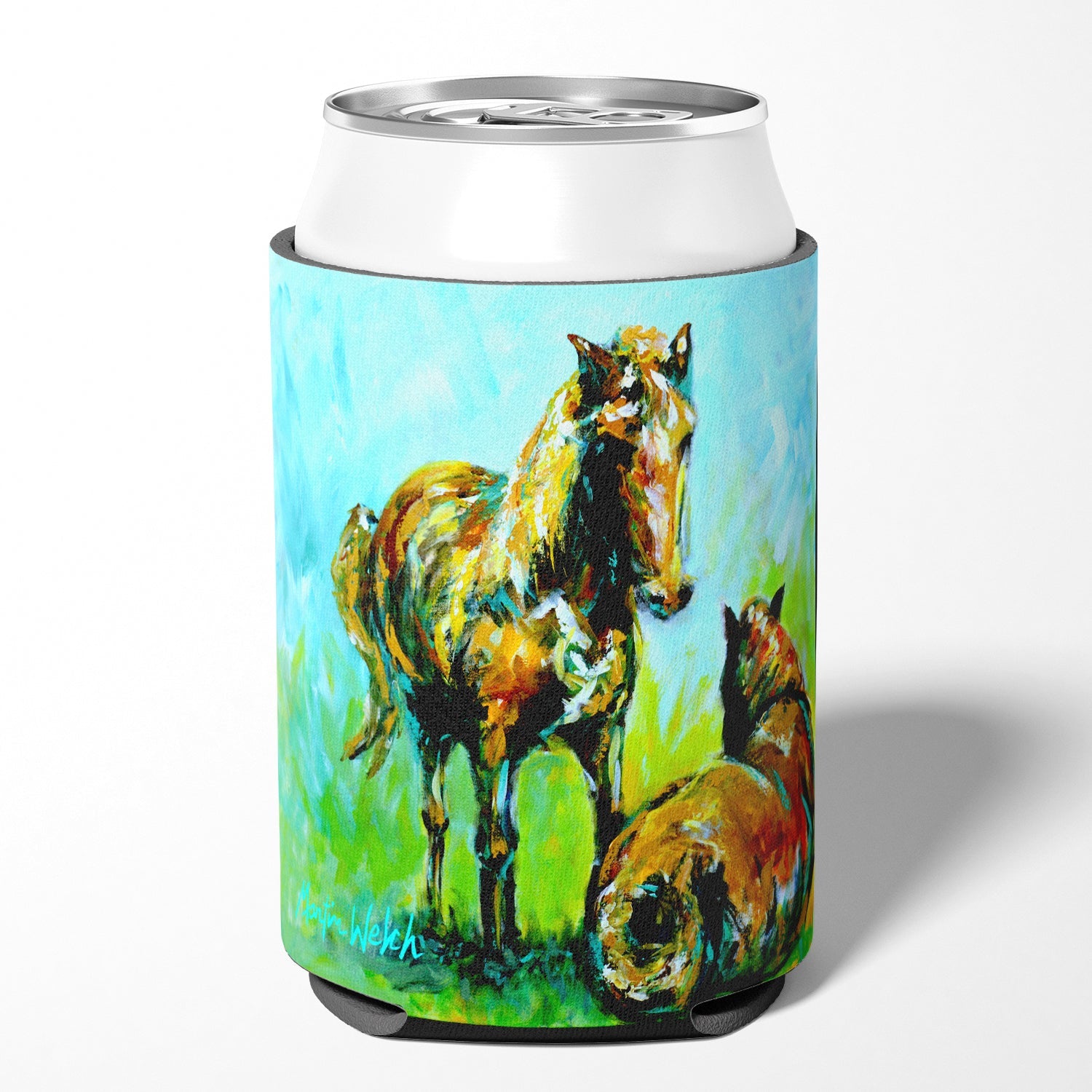 Horse Grazin Can or Bottle Hugger Cooler Sleeve for Standard 12 oz Cans, Insulated Foam Beer & Soda Can Hugger Reusable