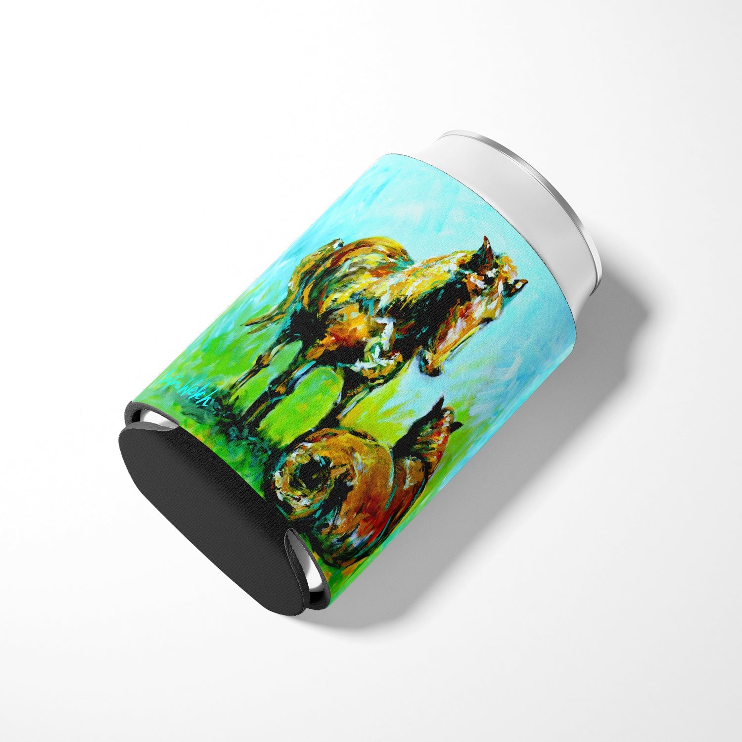 Horse Grazin Can or Bottle Hugger Cooler Sleeve for Standard 12 oz Cans, Insulated Foam Beer & Soda Can Hugger Reusable