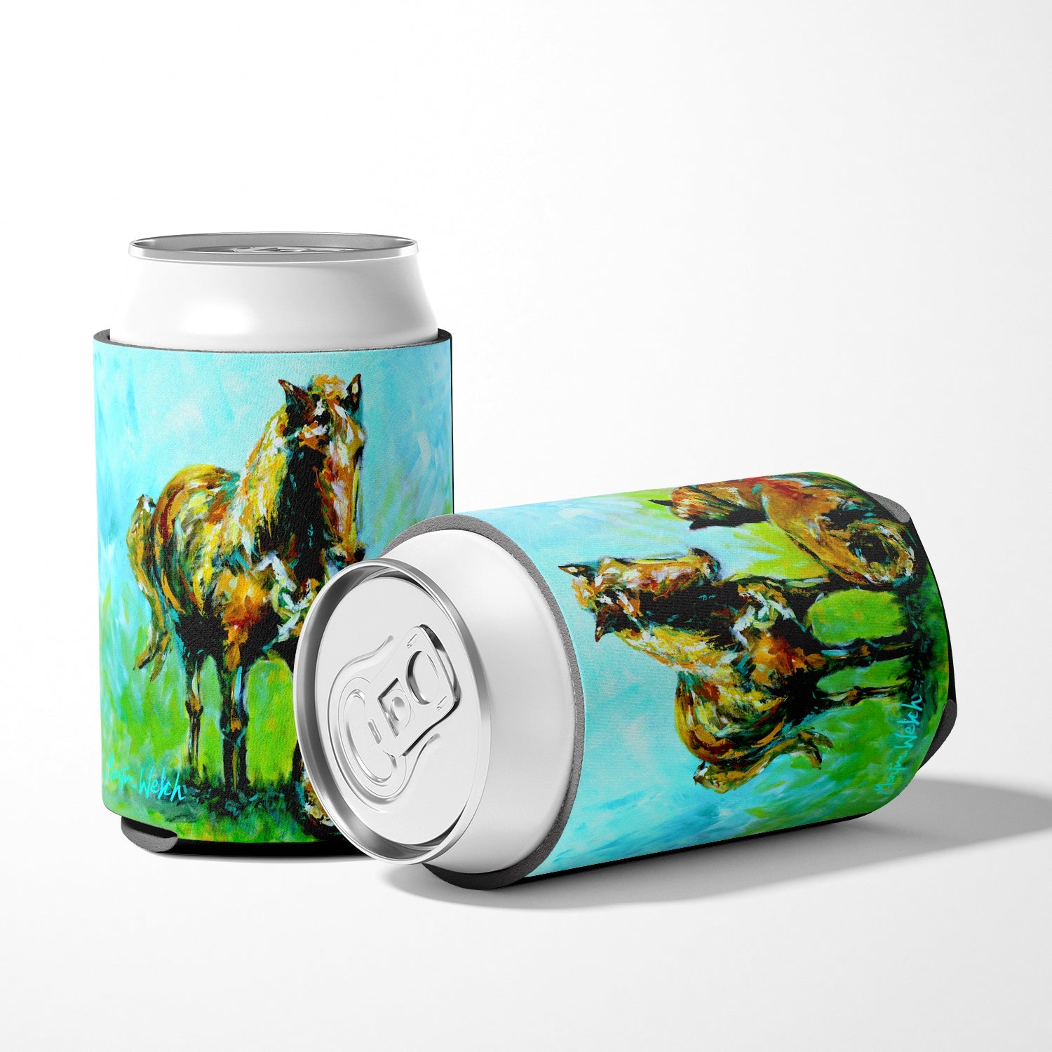 Horse Grazin Can or Bottle Hugger Cooler Sleeve for Standard 12 oz Cans, Insulated Foam Beer & Soda Can Hugger Reusable