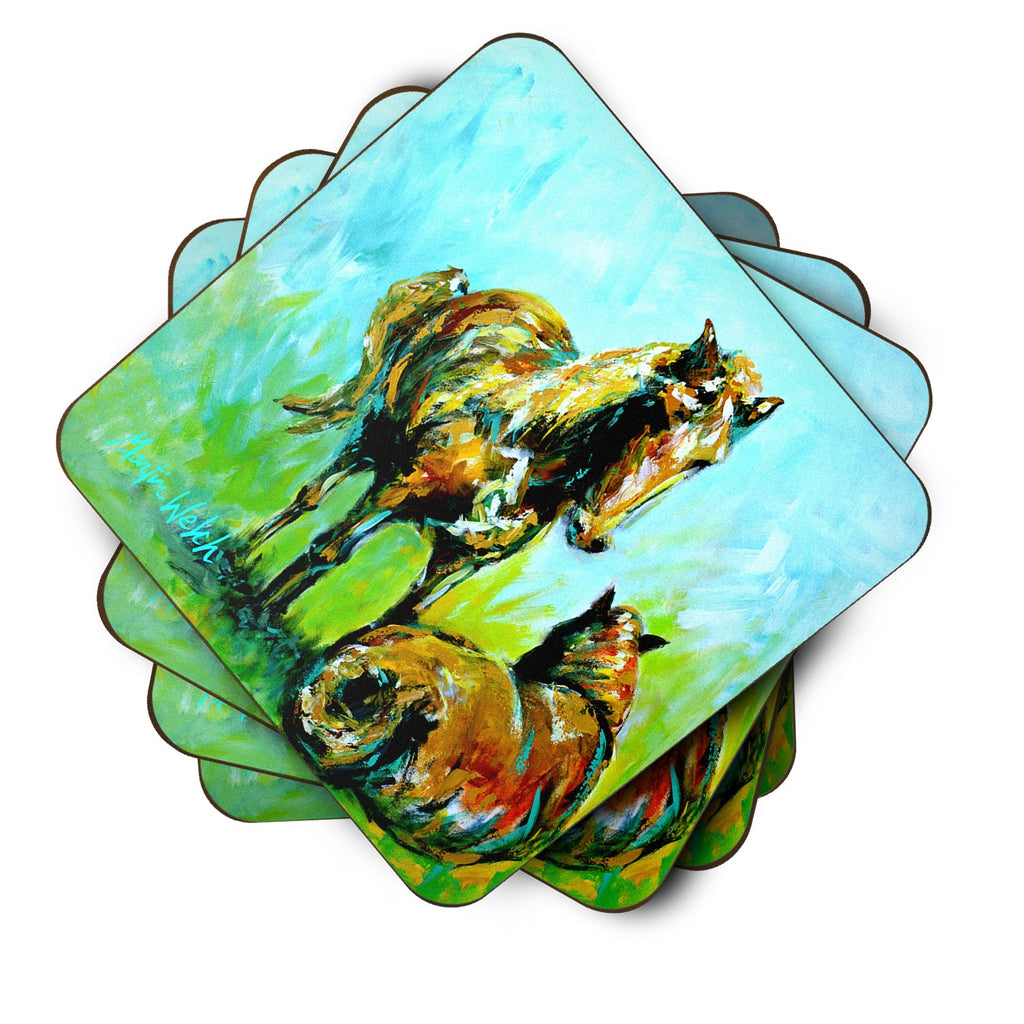 Horse Grazin Foam Coasters Set of 4 Cup Coasters for Indoor Outdoor, Tabletop Protection, Anti Slip, Mouse pad Material