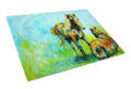 Horse Grazin Cutting Board Tempered Glass Kitchen Cutting Surface, Heat Resistant Chopping, Non-Slip Feet, Food Prep & Serving