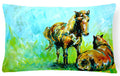 Horse Grazin Decorative Throw Pillow 12x16 Indoor Outdoor Accent Cushion, Fabric Cover with Insert for Sofa, Bed, Porch & Living Room