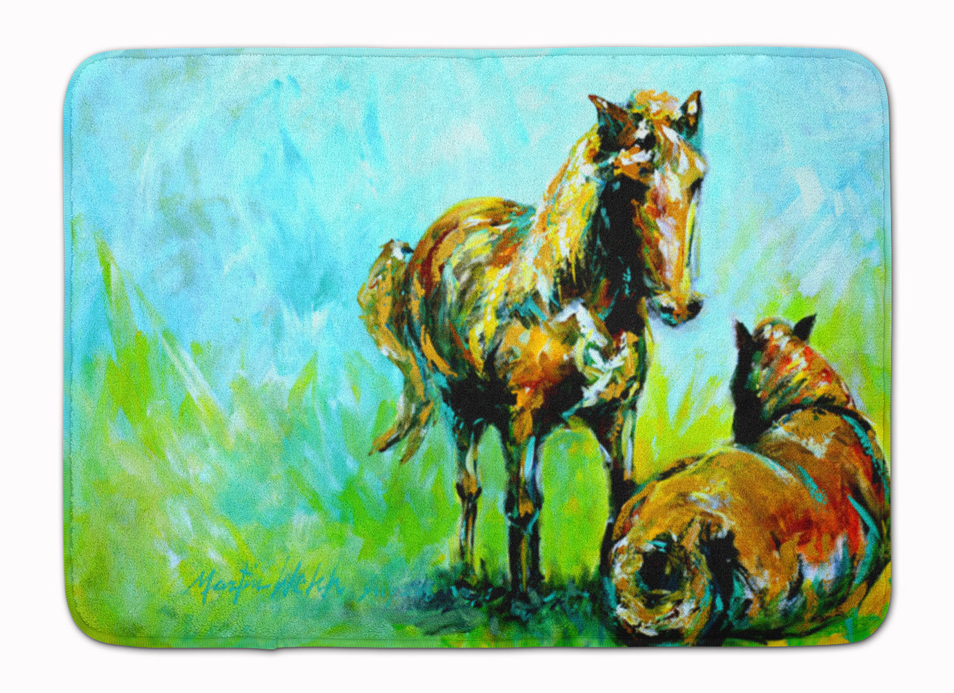 Horse Grazin Memory Foam Kitchen Mat Machine Washable Anti-Fatigue Cushion Comfort Bath or Kitchen Rug