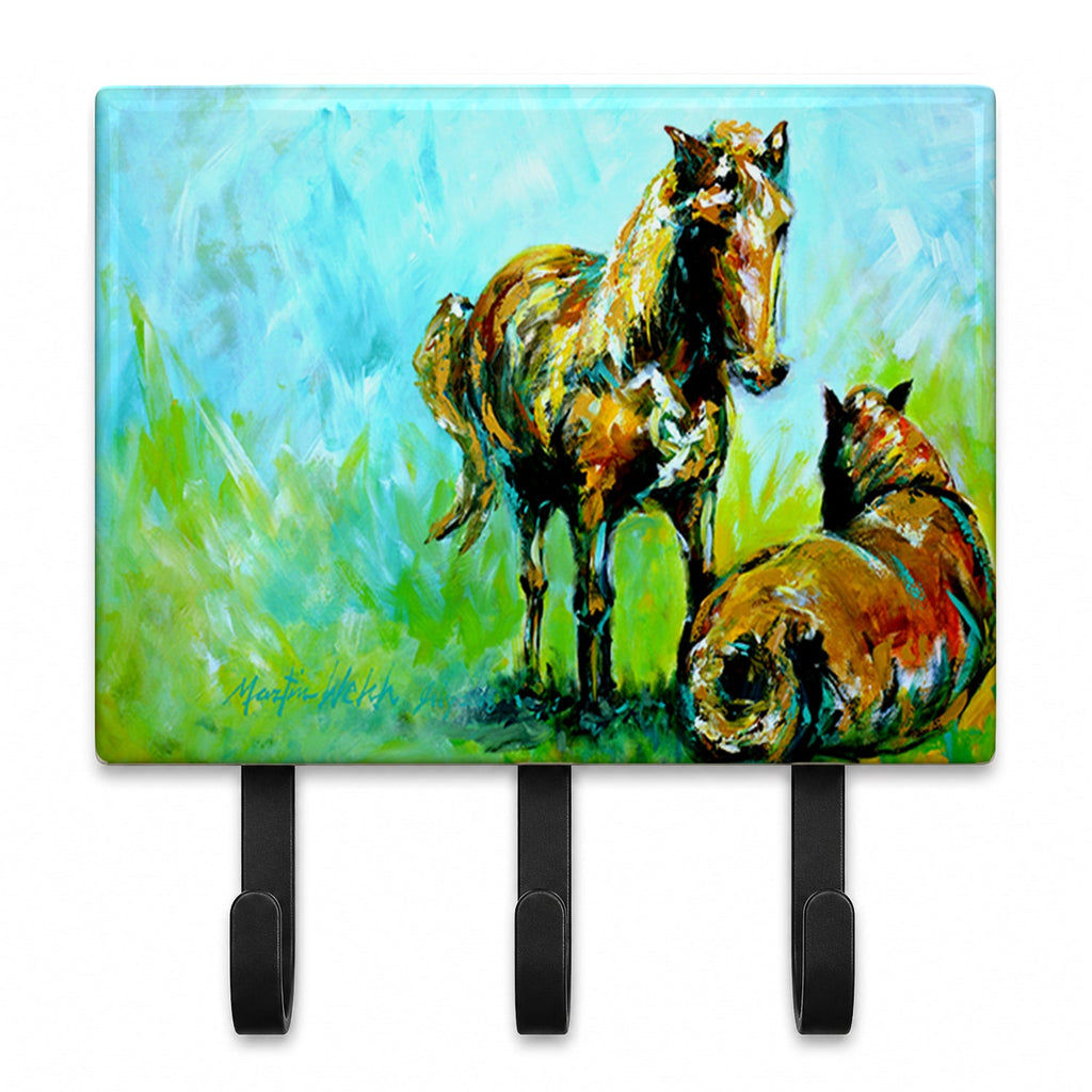 Horse Grazin Leash or Key Holder Wall Hooks, Coat Rack Wall Mount, for Hanging Keys, Towels, Aprons, Leashes