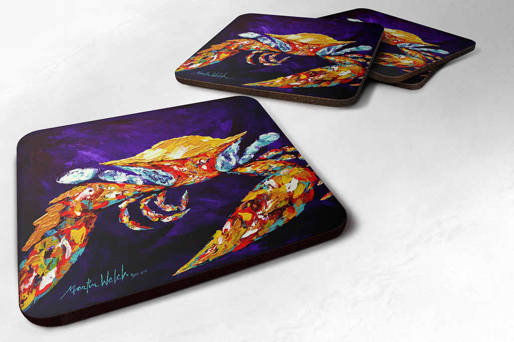 Crab The Right Stuff  Foam Coasters Set of 4 Cup Coasters for Indoor Outdoor, Tabletop Protection, Anti Slip, Mouse pad Material