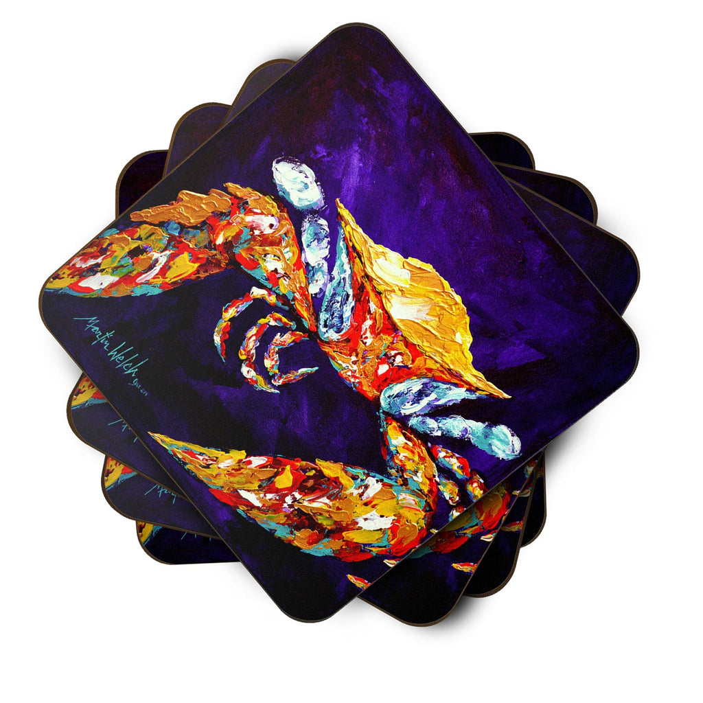 Crab The Right Stuff  Foam Coasters Set of 4 Cup Coasters for Indoor Outdoor, Tabletop Protection, Anti Slip, Mouse pad Material