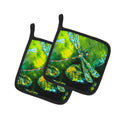 Insect - Dragonfly Summer Flies Pot Holder Set of 2 Heat Resistant Quilted Hot Pads 7.5 x 7.5 Inch, Insulated Kitchen Trivets for Cooking & Baking