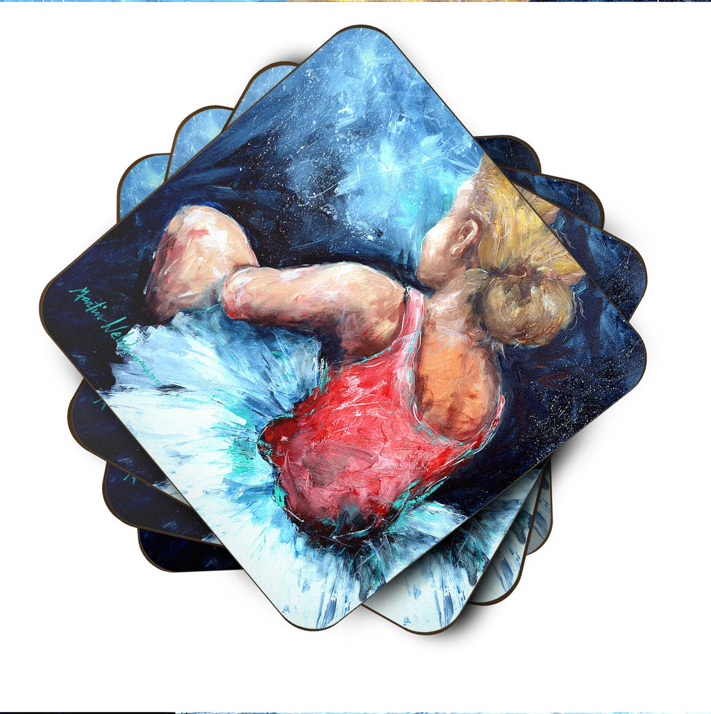 Ballet Star Struck Foam Coasters Set of 4 Cup Coasters for Indoor Outdoor, Tabletop Protection, Anti Slip, Mouse pad Material
