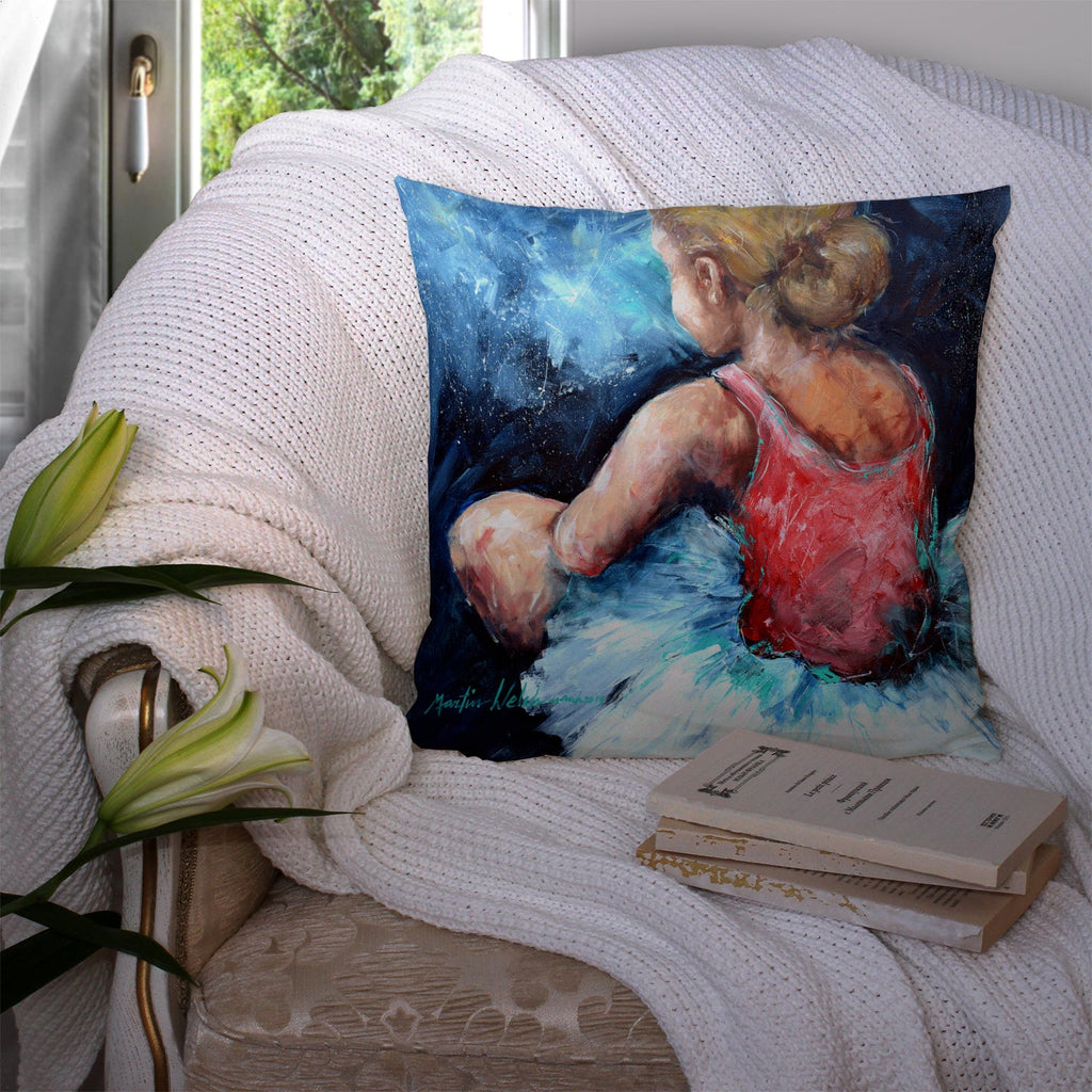 Ballet Star Struck Decorative Throw Pillow 14x14 Indoor Outdoor Accent Cushion, Fabric Cover with Insert for Sofa, Bed, Porch & Living Room