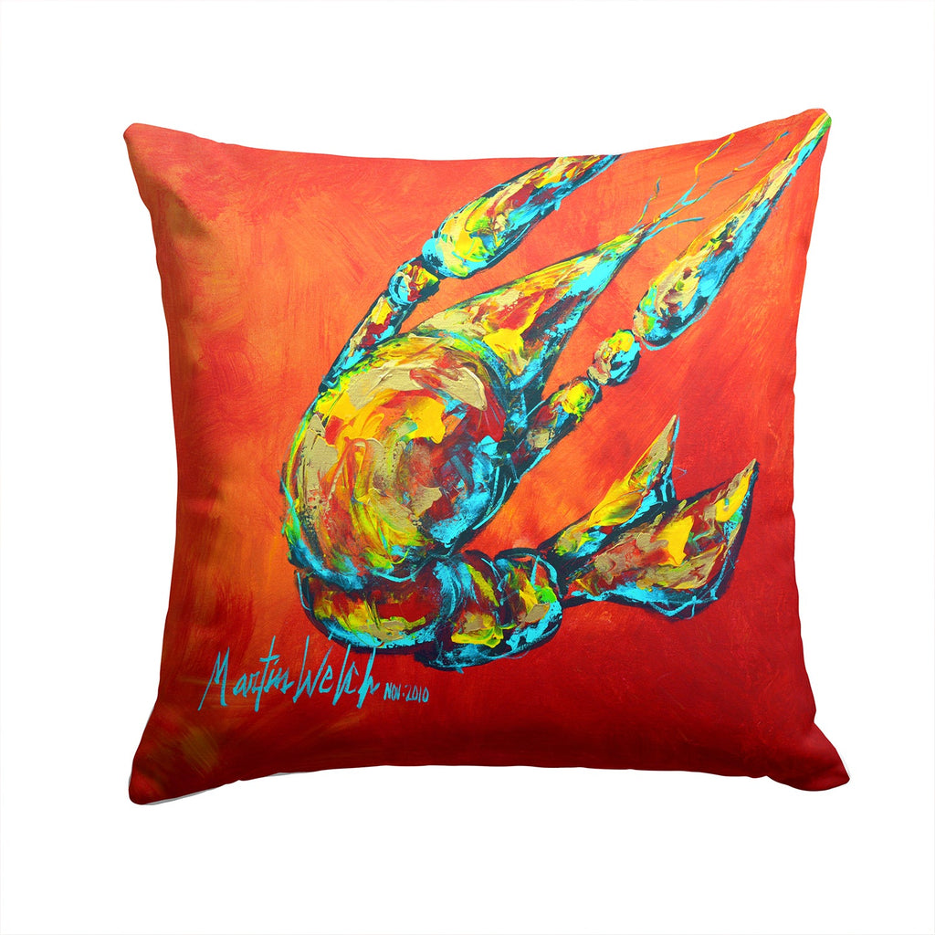 Crawfish Spicy Craw  Decorative Throw Pillow 14x14 Indoor Outdoor Accent Cushion, Fabric Cover with Insert for Sofa, Bed, Porch & Living Room
