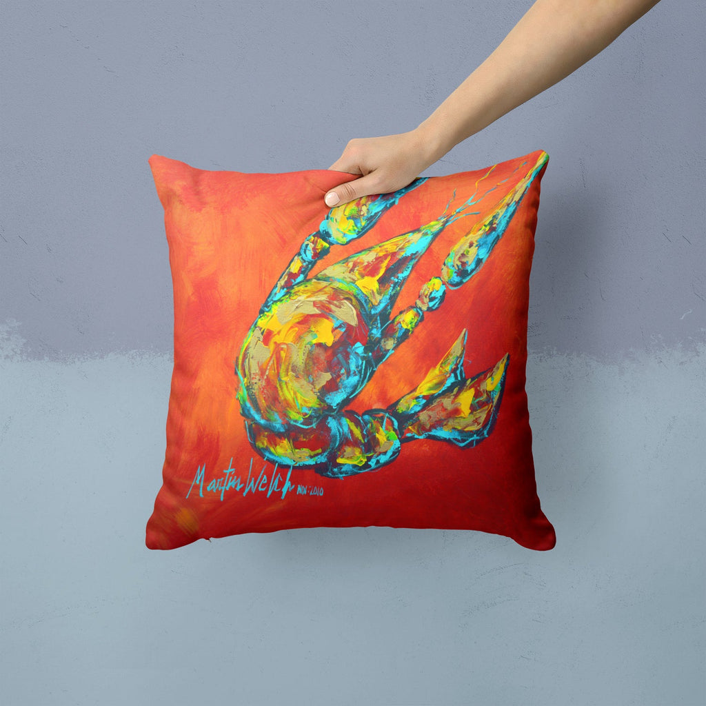 Crawfish Spicy Craw  Decorative Throw Pillow 14x14 Indoor Outdoor Accent Cushion, Fabric Cover with Insert for Sofa, Bed, Porch & Living Room