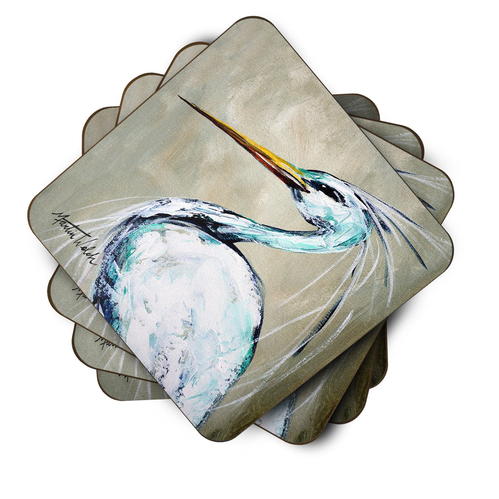 Blue Heron Smitty's Brother Foam Coasters Set of 4 Cup Coasters for Indoor Outdoor, Tabletop Protection, Anti Slip, Mouse pad Material