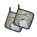 Blue Heron Smitty's Brother Pot Holder Set of 2 Heat Resistant Quilted Hot Pads 7.5 x 7.5 Inch, Insulated Kitchen Trivets for Cooking & Baking