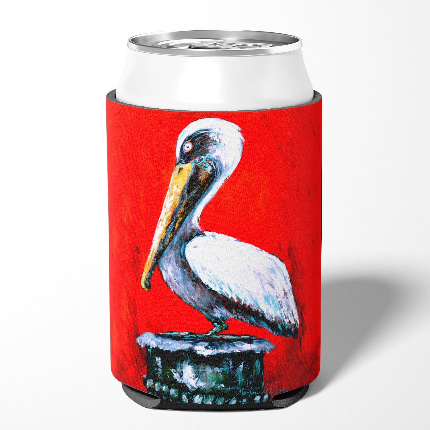 Bird - Pelican Red Dawn Can or Bottle Hugger Cooler Sleeve for Standard 12 oz Cans, Insulated Foam Beer & Soda Can Hugger Reusable