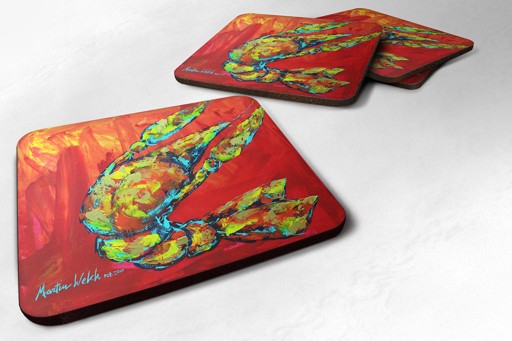 Crawfish Hot Craw Foam Coasters Set of 4 Cup Coasters for Indoor Outdoor, Tabletop Protection, Anti Slip, Mouse pad Material