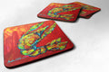 Crawfish Hot Craw Foam Coasters Set of 4 Cup Coasters for Indoor Outdoor, Tabletop Protection, Anti Slip, Mouse pad Material