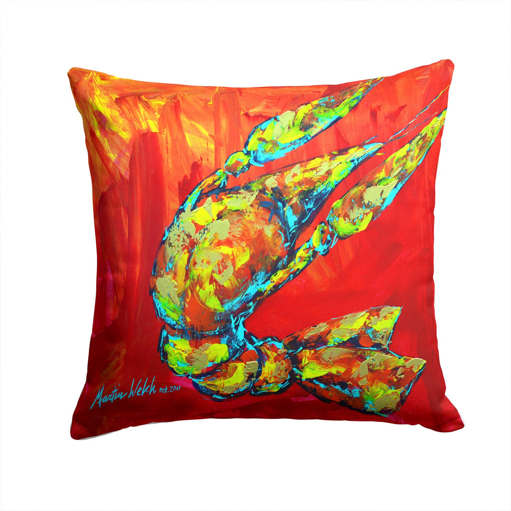 Crawfish Hot Craw Decorative Throw Pillow 14x14 Indoor Outdoor Accent Cushion, Fabric Cover with Insert for Sofa, Bed, Porch & Living Room