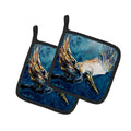 Pelican Go For It Pot Holder Set of 2 Heat Resistant Quilted Hot Pads 7.5 x 7.5 Inch, Insulated Kitchen Trivets for Cooking & Baking