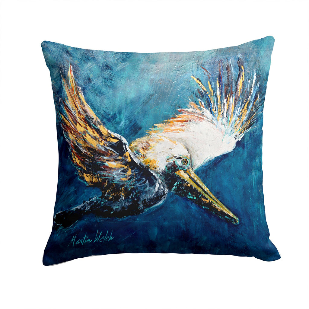 Pelican Go For It Decorative Throw Pillow 14x14 Indoor Outdoor Accent Cushion, Fabric Cover with Insert for Sofa, Bed, Porch & Living Room