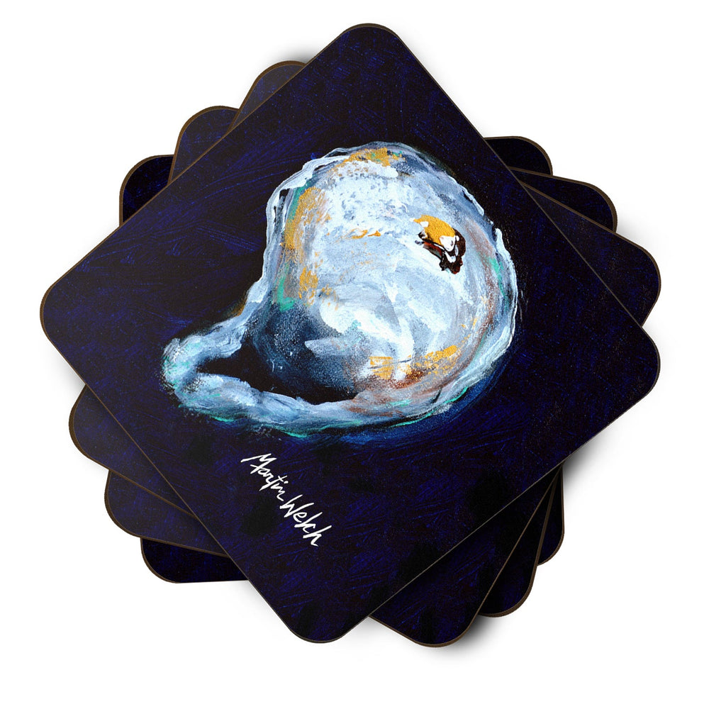 Oyster Give me one Foam Coasters Set of 4 Cup Coasters for Indoor Outdoor, Tabletop Protection, Anti Slip, Mouse pad Material