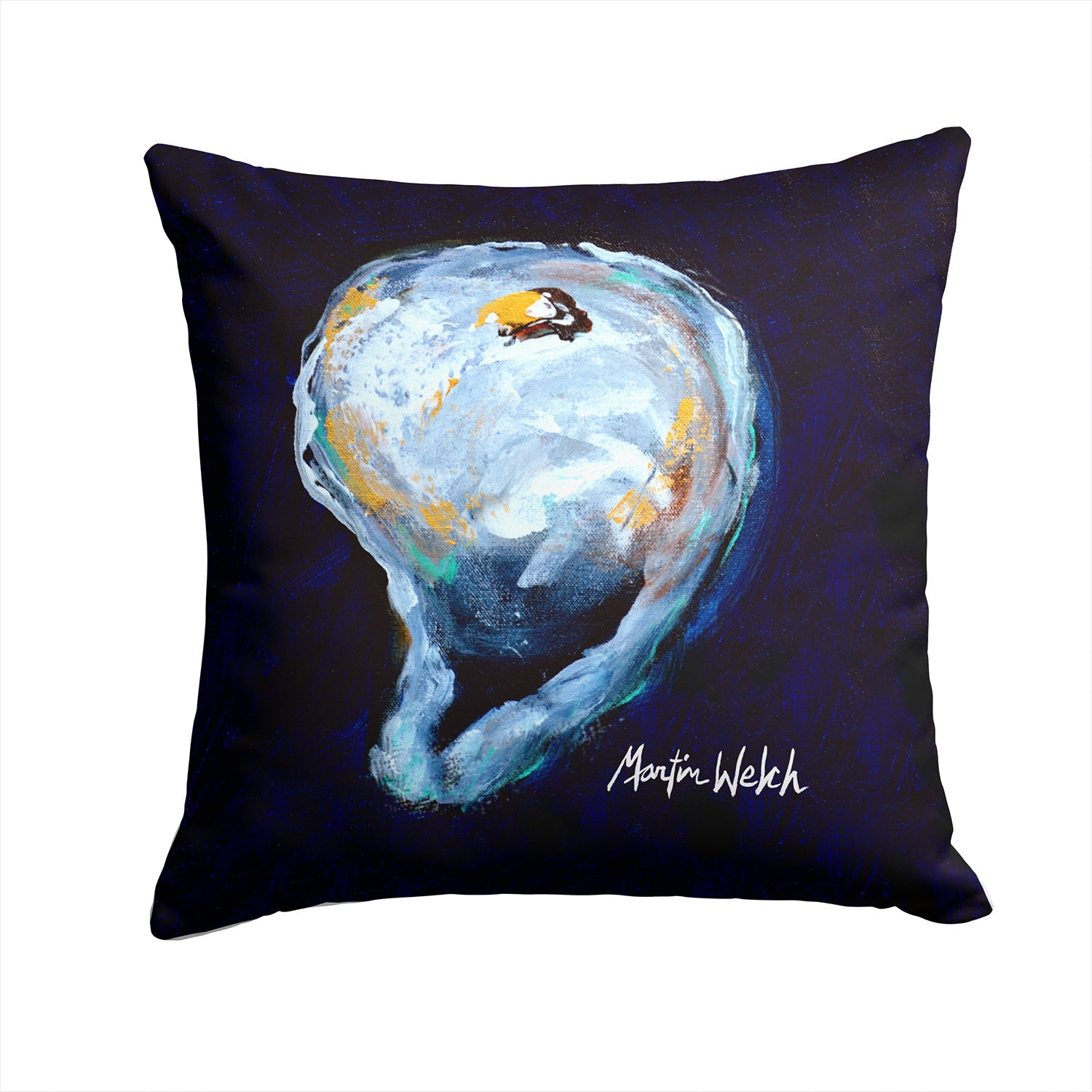 Oyster Give me one Decorative Throw Pillow 14x14 Indoor Outdoor Accent Cushion, Fabric Cover with Insert for Sofa, Bed, Porch & Living Room