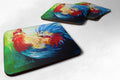 Rooster Chief Big Feathers Foam Coasters Set of 4 Cup Coasters for Indoor Outdoor, Tabletop Protection, Anti Slip, Mouse pad Material