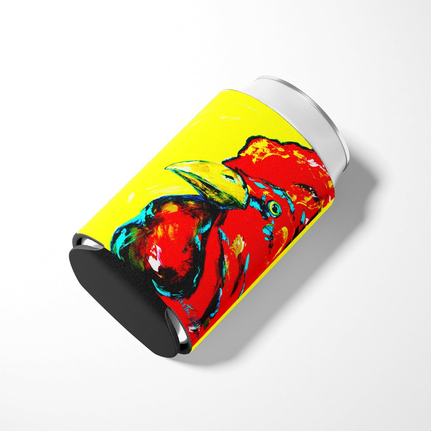 Rooster Big Head Can or Bottle Hugger Cooler Sleeve for Standard 12 oz Cans, Insulated Foam Beer & Soda Can Hugger Reusable