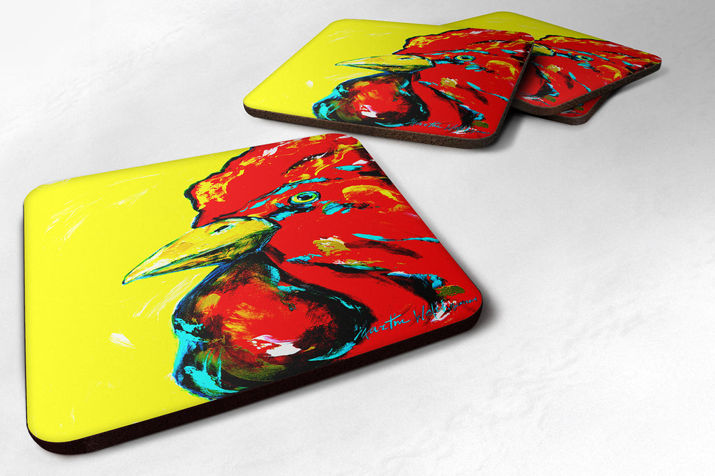 Rooster Big Head Foam Coasters Set of 4 Cup Coasters for Indoor Outdoor, Tabletop Protection, Anti Slip, Mouse pad Material