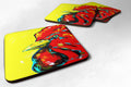 Rooster Big Head Foam Coasters Set of 4 Cup Coasters for Indoor Outdoor, Tabletop Protection, Anti Slip, Mouse pad Material