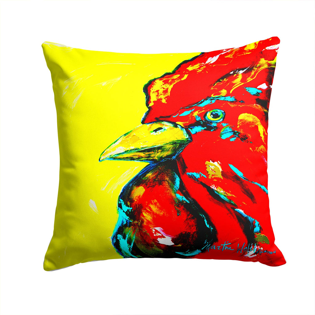 Rooster Big Head Decorative Throw Pillow 14x14 Indoor Outdoor Accent Cushion, Fabric Cover with Insert for Sofa, Bed, Porch & Living Room