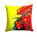 Rooster Big Head Decorative Throw Pillow 14x14 Indoor Outdoor Accent Cushion, Fabric Cover with Insert for Sofa, Bed, Porch & Living Room