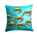 Crab Lotta Crabs Decorative Throw Pillow 14x14 Indoor Outdoor Accent Cushion, Fabric Cover with Insert for Sofa, Bed, Porch & Living Room