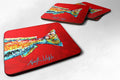 Red Fish Alphonzo Tail Foam Coasters Set of 4 Cup Coasters for Indoor Outdoor, Tabletop Protection, Anti Slip, Mouse pad Material