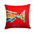 Red Fish Alphonzo Tail Decorative Throw Pillow 14x14 Indoor Outdoor Accent Cushion, Fabric Cover with Insert for Sofa, Bed, Porch & Living Room