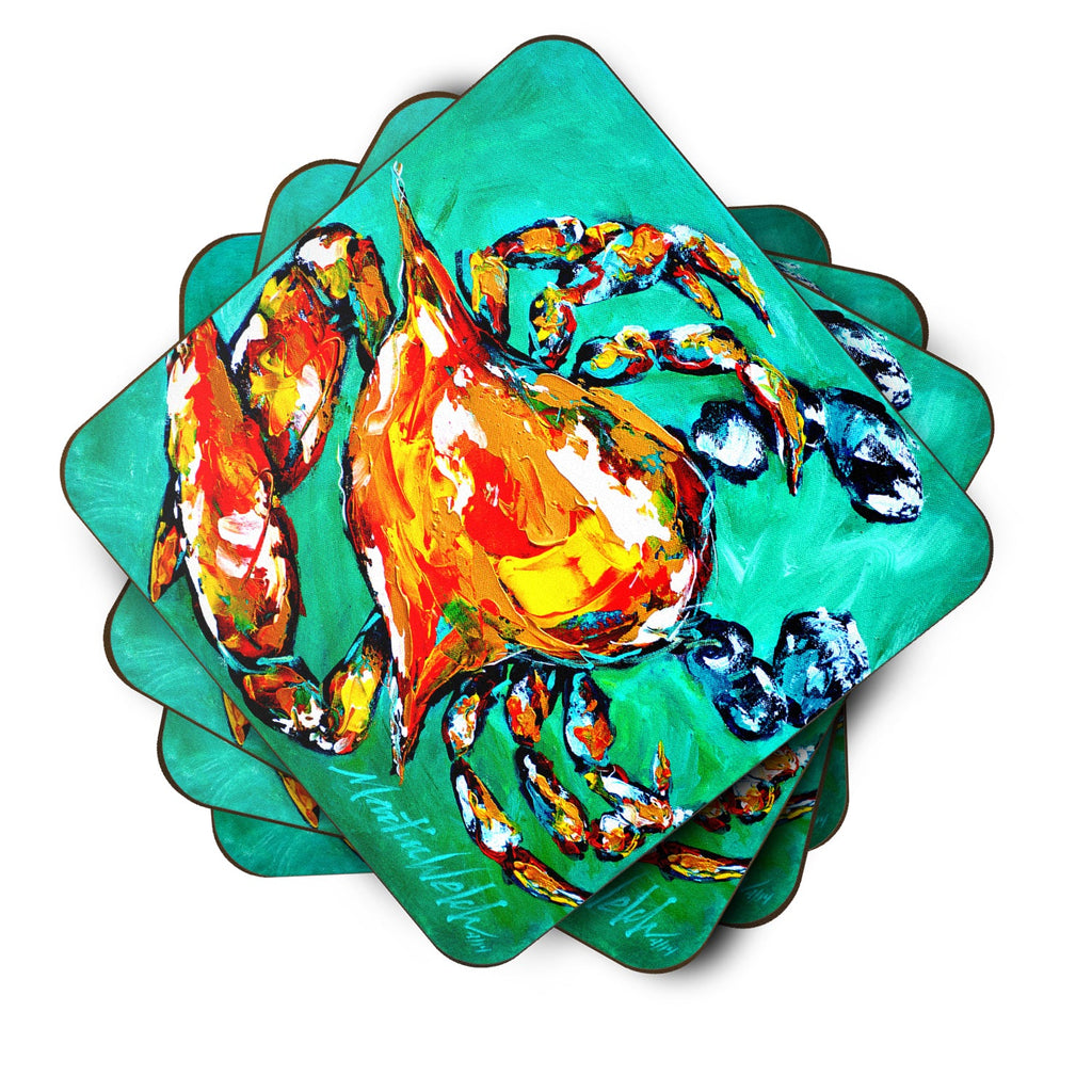 Crab Foam Coasters Set of 4 Cup Coasters for Indoor Outdoor, Tabletop Protection, Anti Slip, Mouse pad Material