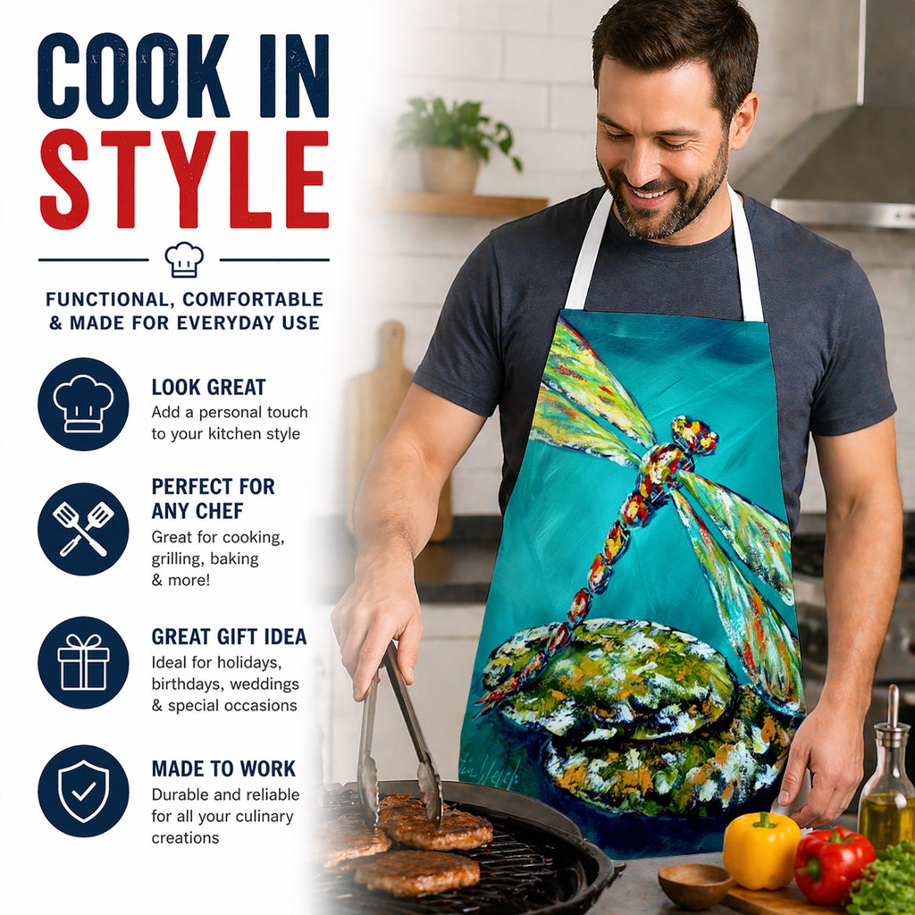 Insect - Dragonfly Matin Apron Cooking Kitchen Server Baking Crafts Gardening for Adult Women Men, Unisex, Large, Multicolor