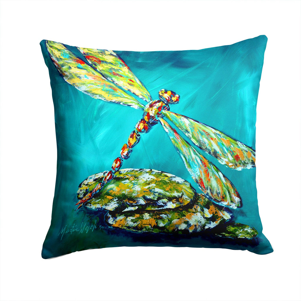 Insect - Dragonfly Matin Decorative Throw Pillow 14x14 Indoor Outdoor Accent Cushion, Fabric Cover with Insert for Sofa, Bed, Porch & Living Room
