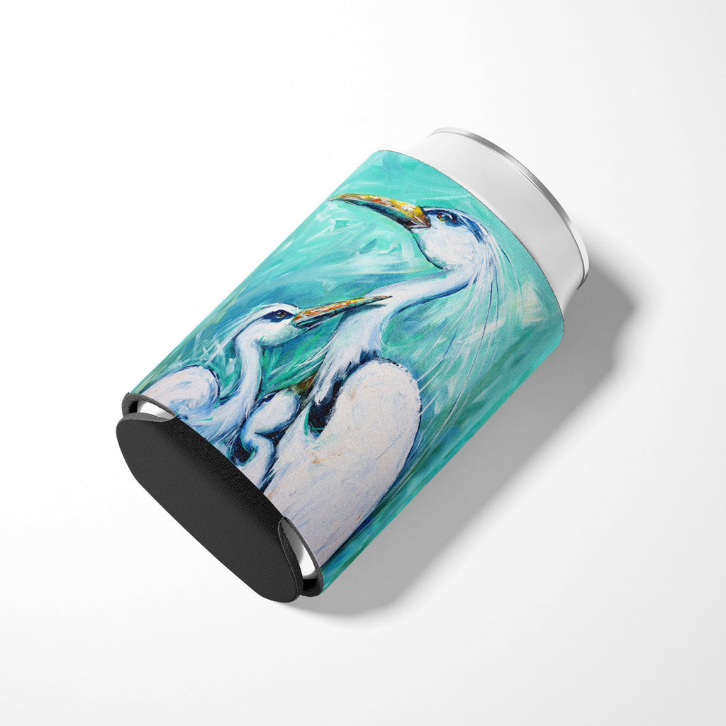 Mother's Love Egret Can or Bottle Hugger Cooler Sleeve for Standard 12 oz Cans, Insulated Foam Beer & Soda Can Hugger Reusable