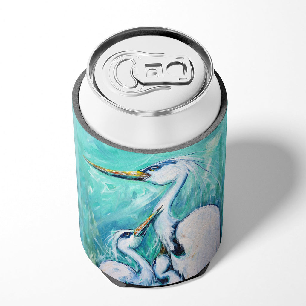 Mother's Love Egret Can or Bottle Hugger Cooler Sleeve for Standard 12 oz Cans, Insulated Foam Beer & Soda Can Hugger Reusable