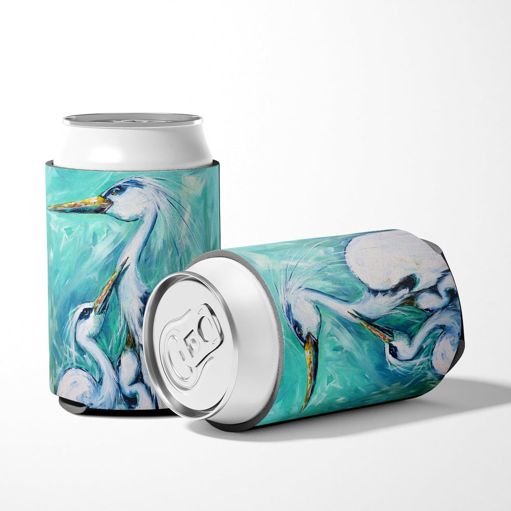 Mother's Love Egret Can or Bottle Hugger Cooler Sleeve for Standard 12 oz Cans, Insulated Foam Beer & Soda Can Hugger Reusable